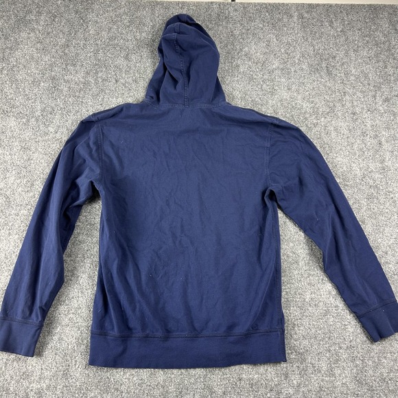 Lacoste Hoodie Mens Medium Navy Blue 100% Cotton Pullover Sweatshirt Logo - Picture 5 of 7